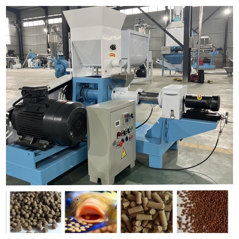 100-500kg/h 플로팅 생선류는 생산 라인에게  0.75 kw 스크류 건베이어 1-12mm을 공급합니다