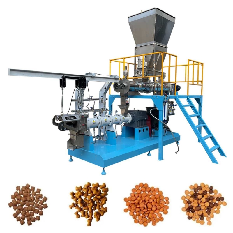 500-1000kg/H 건식 타입 피쉬 공급 압출기 트윈 스크류 새우 사료 펠릿 밀
