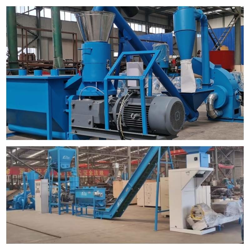 500 kg/H 플래트 다이 목제 펠릿 공장 380V 목제 펠릿 생산 기계 CE