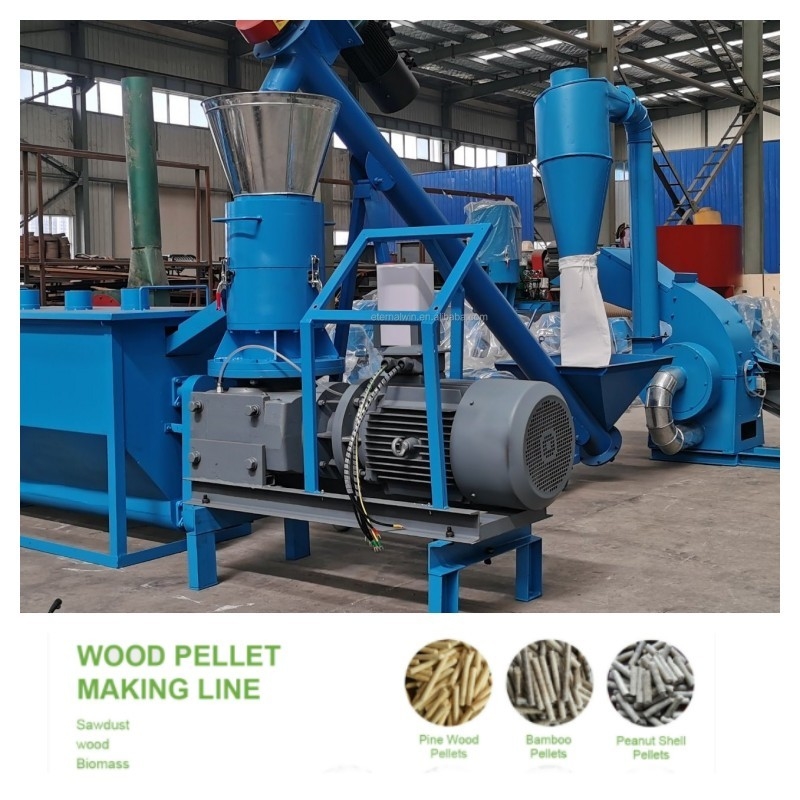 100-1200kg/H 목제 펠릿 제조사 22-55KW 목제 펠릿은 조정 가능한 사이즈가 늘어 세웁니다