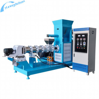 반려동물 및 떠있는 생선 먹이를 생산하기 위한 600-1200 kg/h 나사식 extruder 55kw