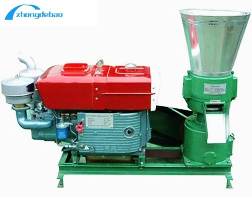 새로운 디자인 10HP 디젤 타입 사료 펠렛 기계 90kg/h 동물 사료 밀 기계